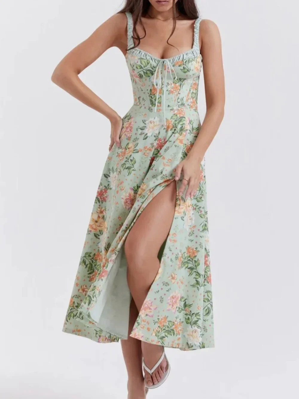 HOUSE OF CB Saira Floral Lace-Up Corset Cocktail Dress (XS) *NWOT* - Picture 4 of 13